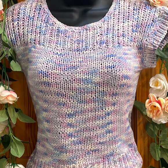 Forever 21-Multi-colored crocheted crop sweater - Picture 2 of 5